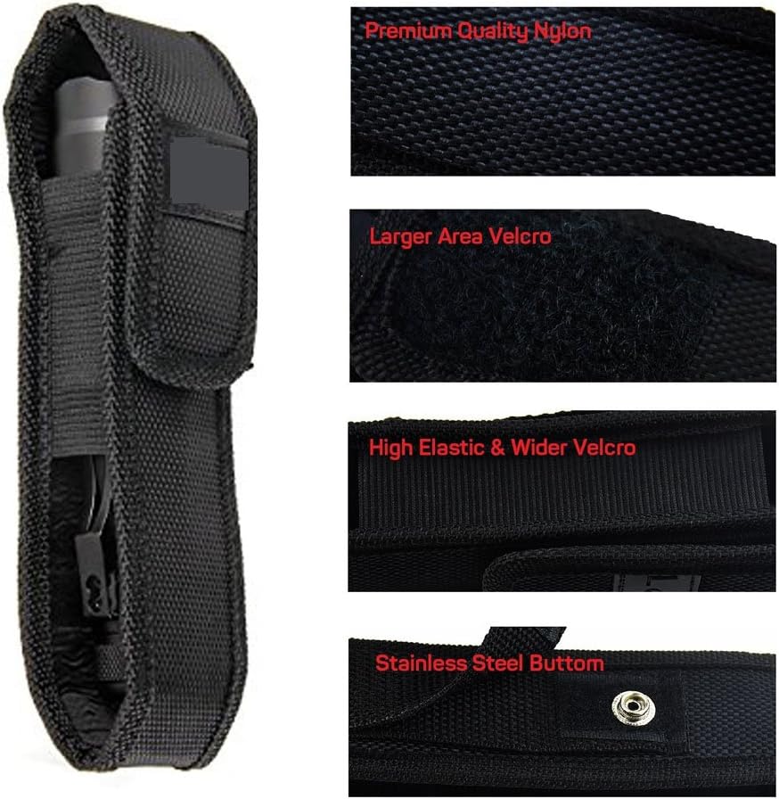 4-Pack Flashlight Holster Carry Case Holder for 5"-7" Flash Light