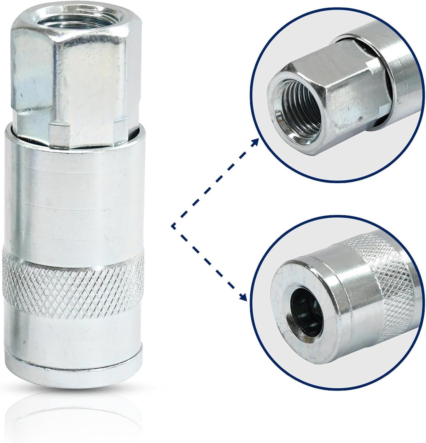 Dapetz Air Line Hose Connector Fitting Female Quick Release 1/4 Inch BSP Female 2Pk