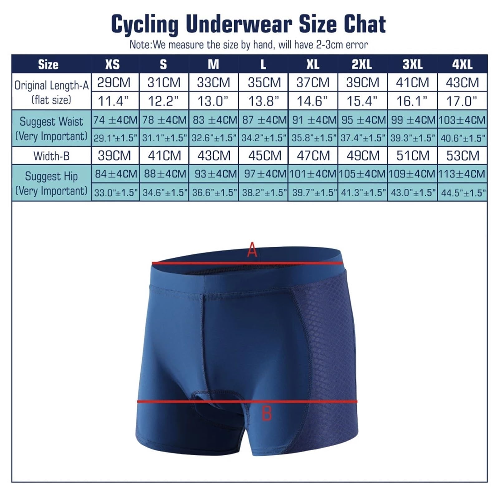 Pantaloncini da Ciclismo 2PCS Cycling Underwear Men 5D Gel Padded Shockproof Bike Shorts Cycling Shots Bicycle Underpant Cycling Shorts Men per Bici E Moto(Grey,L)