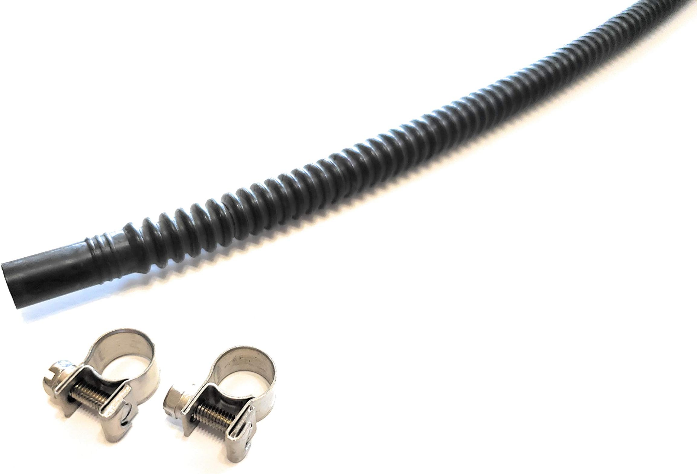 Corrugated Fuel Hose 5/16" ID x 17-3/4" Long with Stainless Steel Vapor Clamps for In-Tank Use
