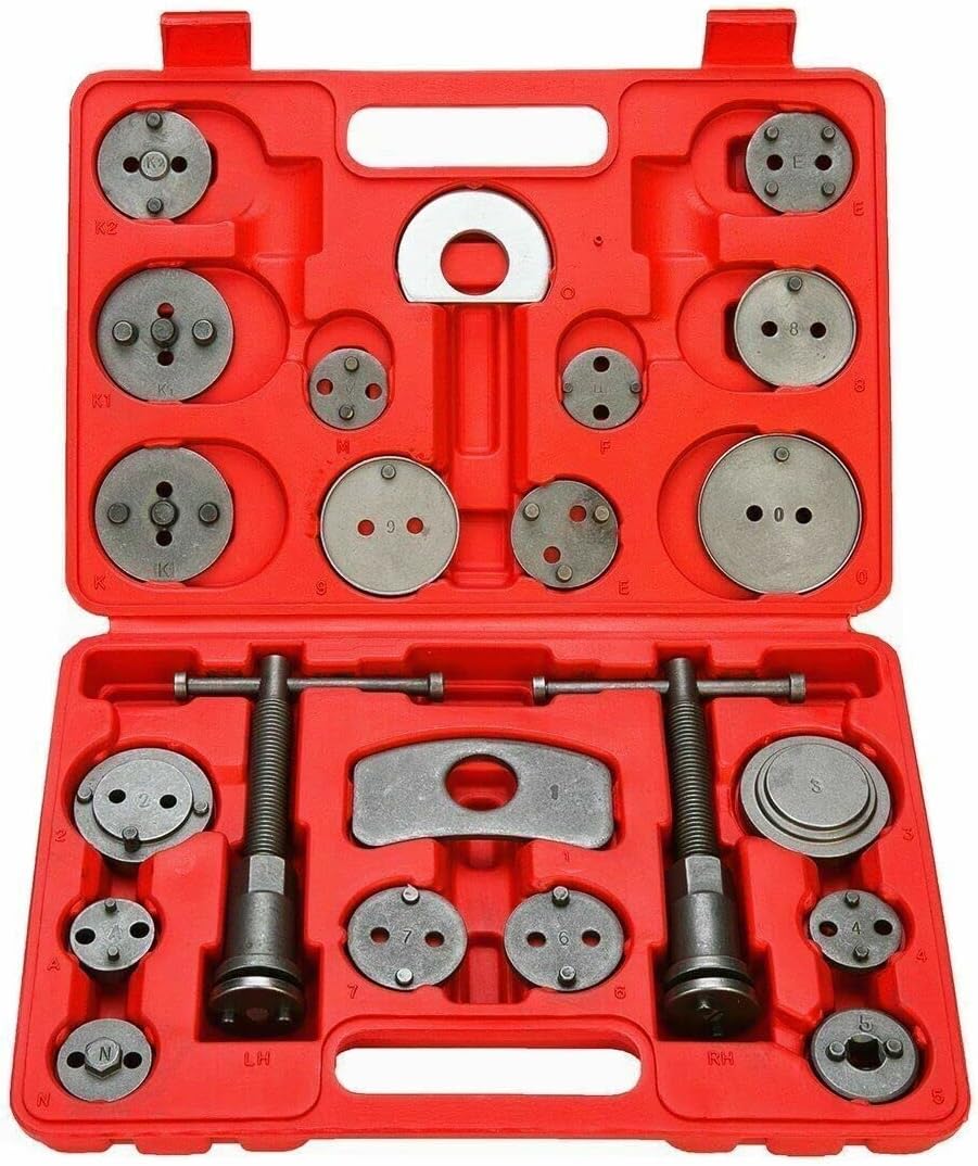 YUANZHENG 22 Pieces Universal Car Disc Brake Caliper Piston Rewind Wind Back Tool, Sets-22 Pieces (Red)