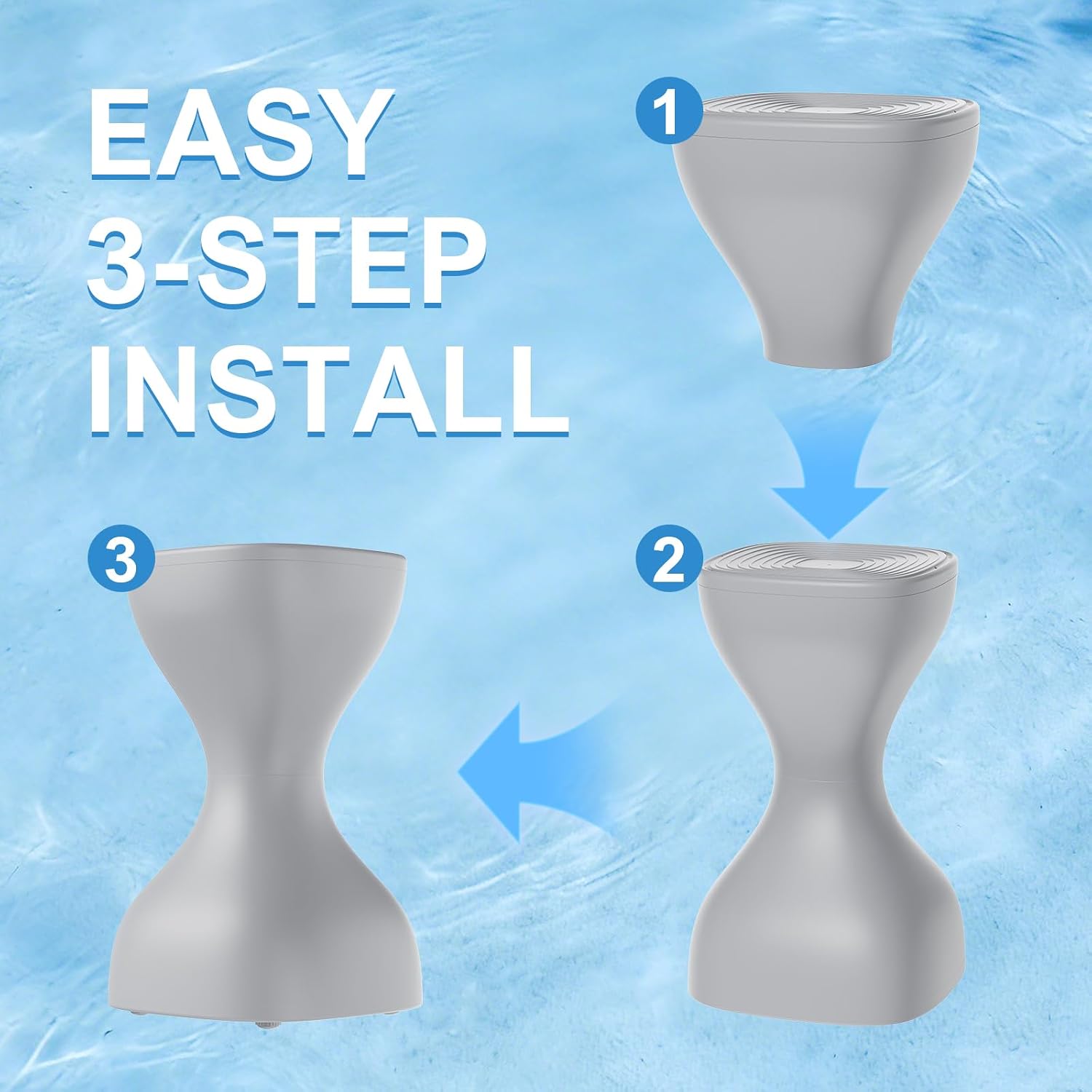 Pool Bar Stool, Weighted Design Prevents Floating, Easy Assembly | Polyethylene In-Pool Stool with Adjustable Foot Pads, Ideal for Pool Parties, Family Gatherings & Outdoor Entertainment