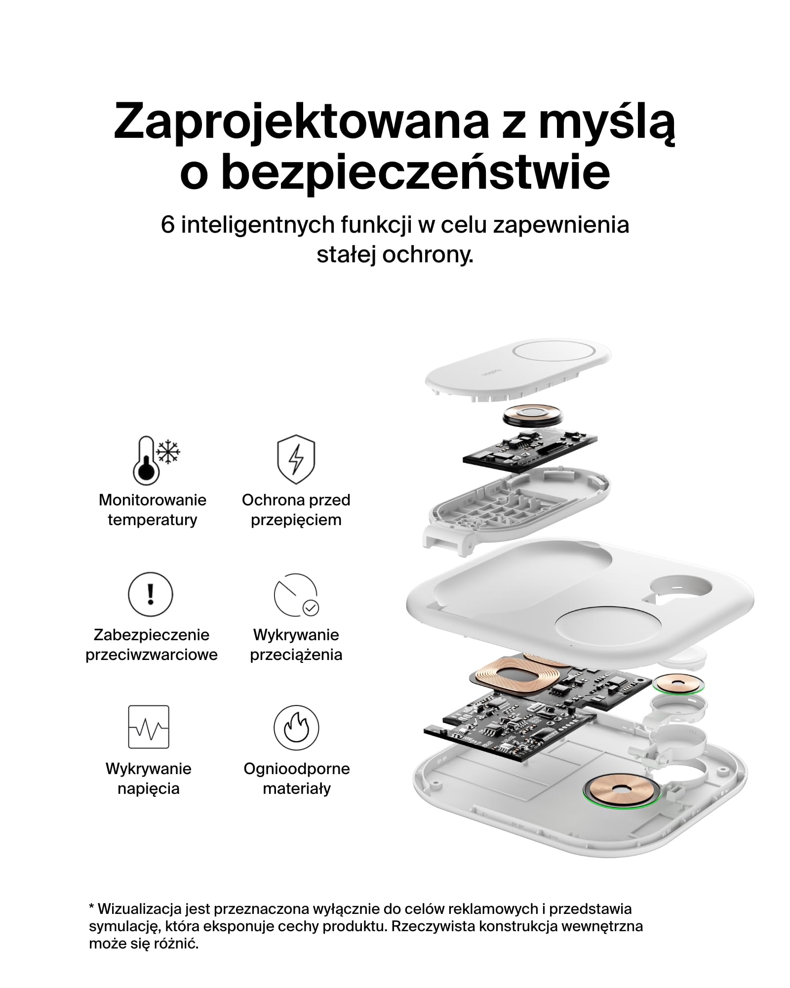 Belkin BoostCharge magnetyczna ładowarka ze składaną podstawką 3 w 1 z Qi2 15 W, szybka ładowarka zgodna z MagSafe, do urządzeń Apple iPhone 16/15/14, Apple Watch, AirPods, zasilacz w zestawie – biała