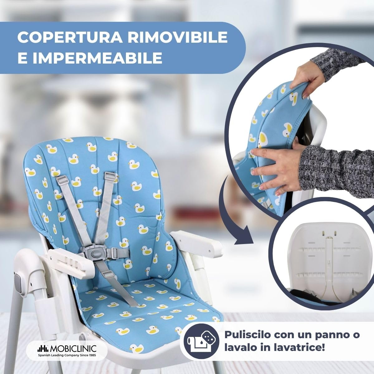 Mobiclinic® kids, Seggiolone per bambini, Evolutiva, Pieghevole, Trasformabile in, Simba, Imbracatura a 5 punti, Ruote con freno, Doppio vassoio estraibile, Tessuto lavabile, Regolabile