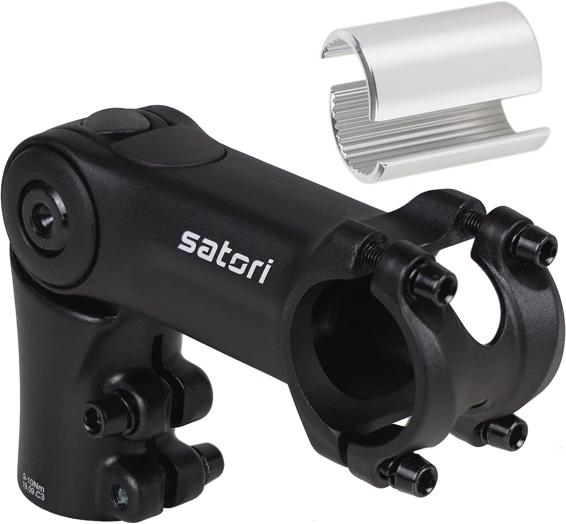SatoriUP3 Bike Bicycle Riser Extension Adjustable Handlebar Stem 90mm x 31.8mm or 25.4mm with Included Shim - Great for Mountain Bike & Road Bike - 3D Forged Alloy