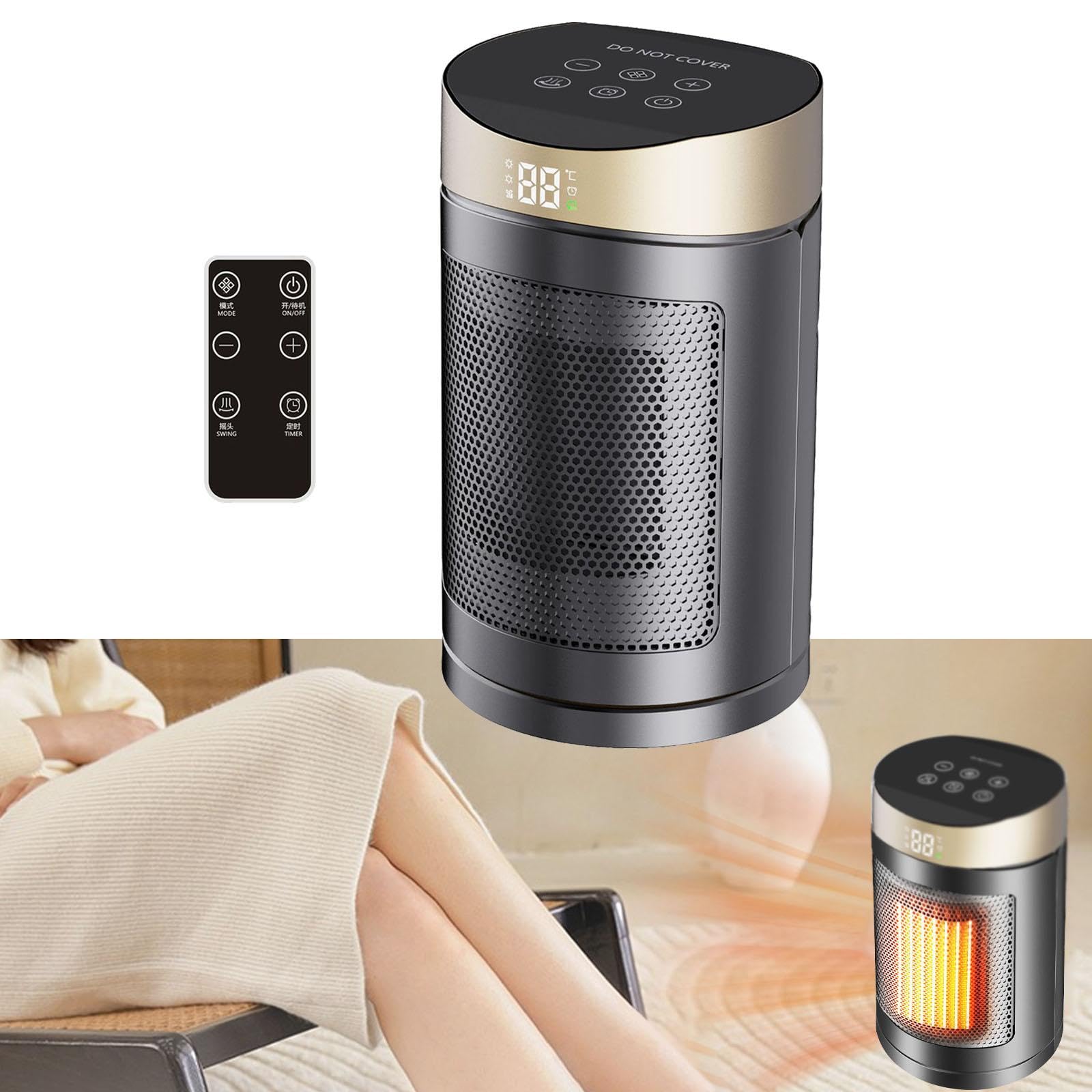 rockible Calentador de Espacio Ajustable, pequeño, Compacto, para Oficina, Dormitorio, hogar, Oro