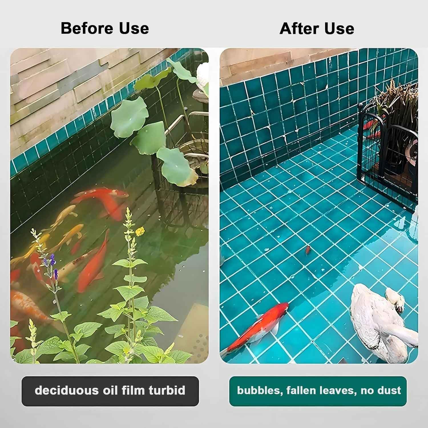 Schwimmender Teichskimmer mit Saugfunktion, 75 W automatischer Pool-Oberflächenabsauger, Poolreiniger mit Pumpe und 10 m Netzkabel, for Garten, Teich, Pool, Außenbereich for Teiche und Seen(75W)