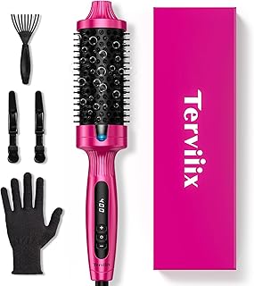 Terviiix 1.77" Ionic Thermal Brush, Heated Round Brush with Dual MCH Tech, 9 Temp Adjustments, 30S Fast Heating, Easily Create 90's Voluminous & Smooth Style, Non-Blowing, Dual Voltage