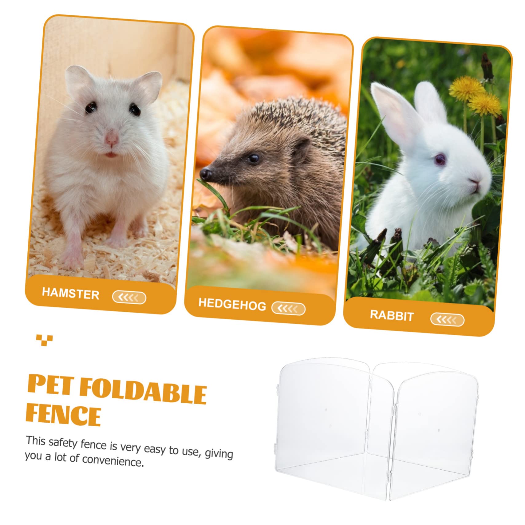 Recinto Pieghevole in Acrilico Leggero per Piccoli Animali come Conigli e Criceti, Barriera Sicura per Esercizio Indoor e Outdoor