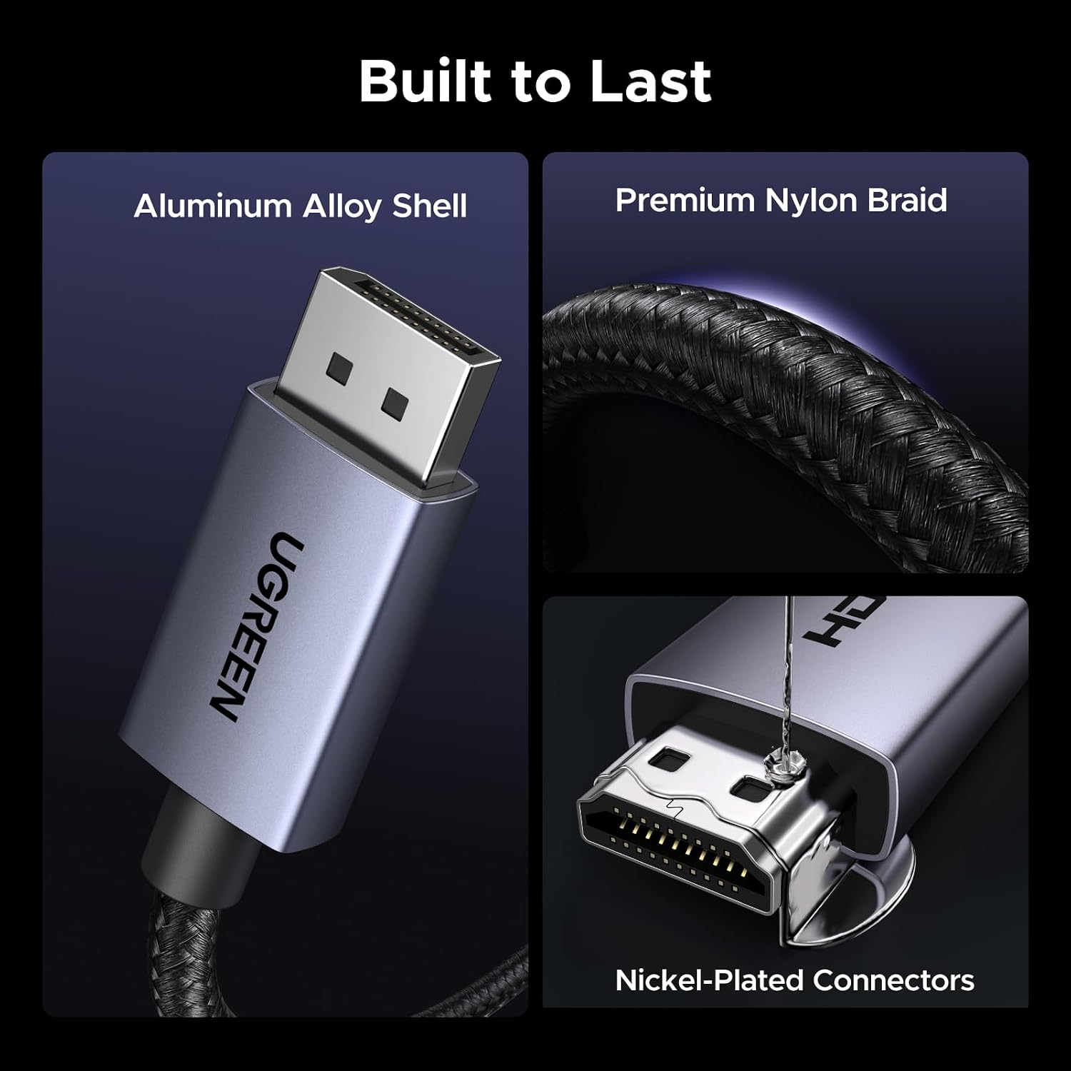 UGREEN 8K@60Hz Active Display Port to HDMI Unidirectional Cable, 6.6FT