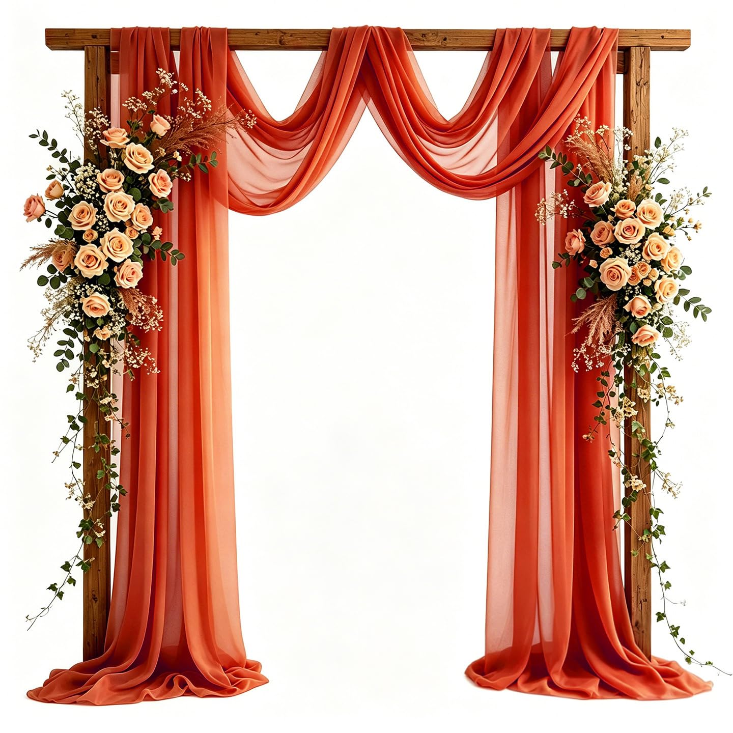 1Pcs 30"x19.7Ft Wedding Arch Draping Fabric Caramel Tulle Backdrop Curtain — image 1