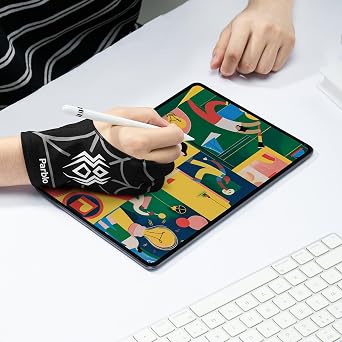 Parblo Artist Two Fingers Glove Anti-Skid Drawing Glove for Laptop,Graphic Tablet, Universal for Left and Right Hand