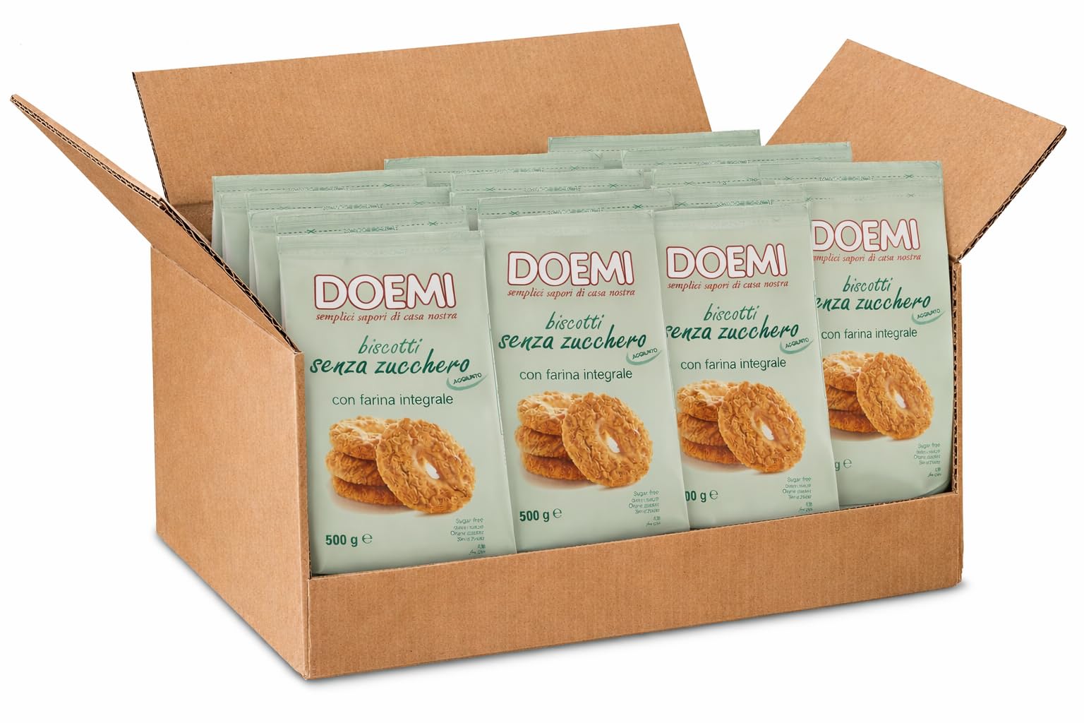 Biscotti Senza Zucchero con Farina Integrale – Confezione da 4 o 8 x 500 g – Biscotti Integrali Senza Zuccheri Aggiunti, Ideali per Colazione e Spuntini (8)