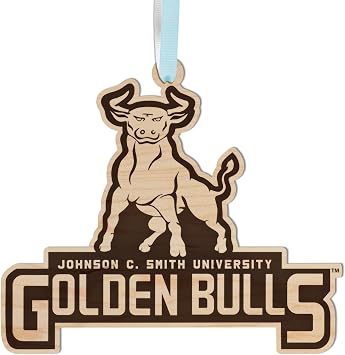 LazerEdge Johnson C. Smith Golden Bulls Christmas Ornament - Handcrafted from Maple Wood - Officially Licensed Collegiate Product