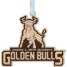 LazerEdge Johnson C. Smith Golden Bulls Christmas Ornament - Handcrafted from Maple Wood - Officially Licensed Collegiate Product