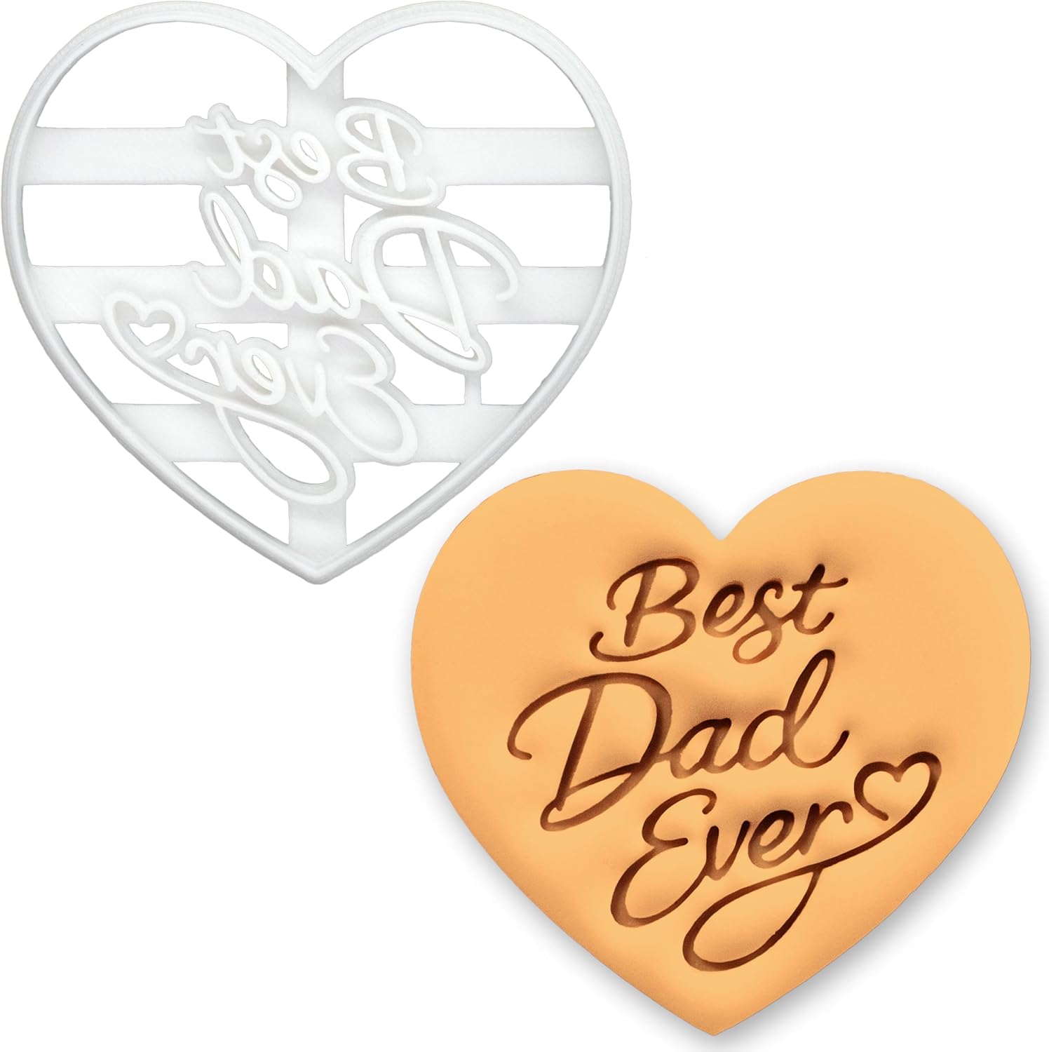BAKERLOGY Best Dad Ever Cookie Cutter – Heart Shaped Fondant & Biscuit Cutter for Father’s Day, Daddy Birthday & Family Celebration Baking