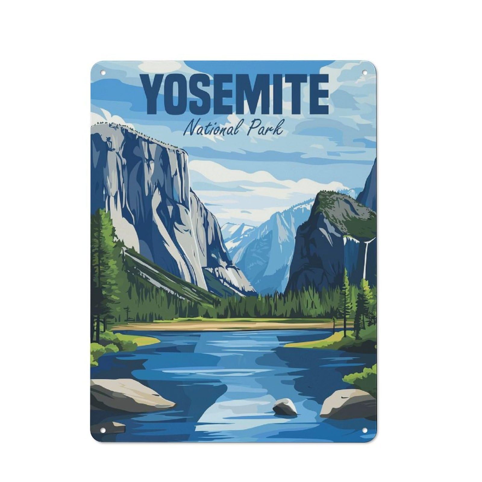 Junmoney Style-6 Yosemite National Park (2) Vintage Metal Sign 40X30cm, Shop Front Style Cafe Wall Decor For Takeaway, Bar, Kitchen Or Counter Area