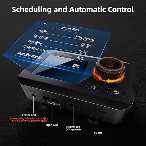Miniatura 3 de Spider Farmer Kit de conductos de filtro de carbono para ventilador en línea de 4 pulgadas con controlador de humedad de temperatura hidropónica,