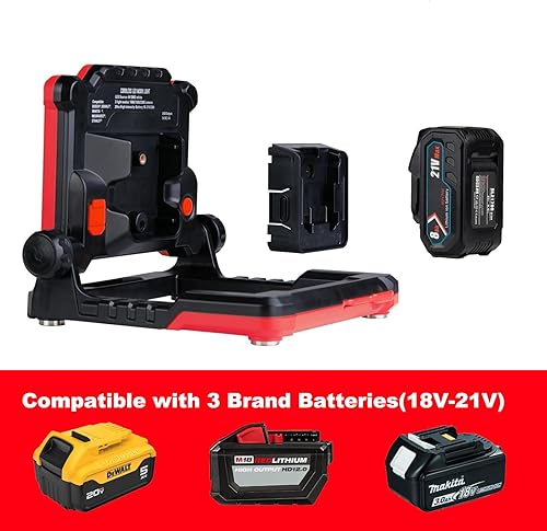 Miniatura 3 de Luz de trabajo LED inalámbrica de 20W 3000LM, compatible con Dewalt, Milwaukee y Makita batería de 18-21 V, base magnética plegable, brillo