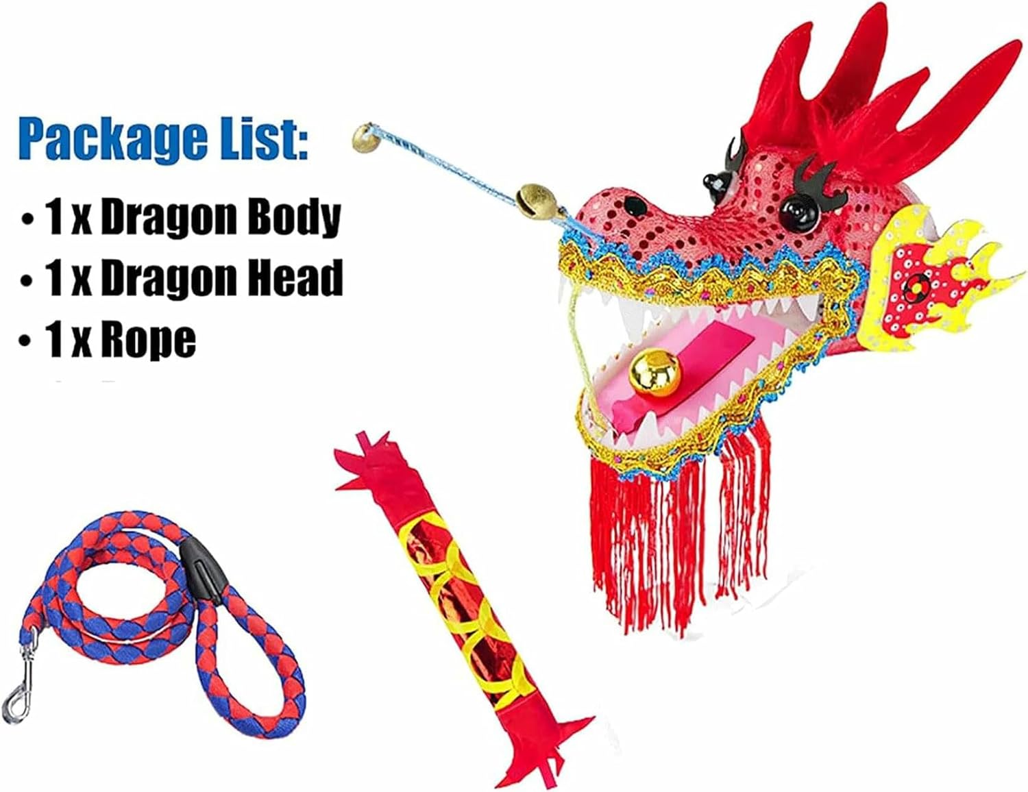 Chinese Silk Dragon Dance 3D Blue Dragon Dance Ribbon Rotating Outdoor Flinging Wu Long 3D Dragon Ribbon Streamer with Travel Bag