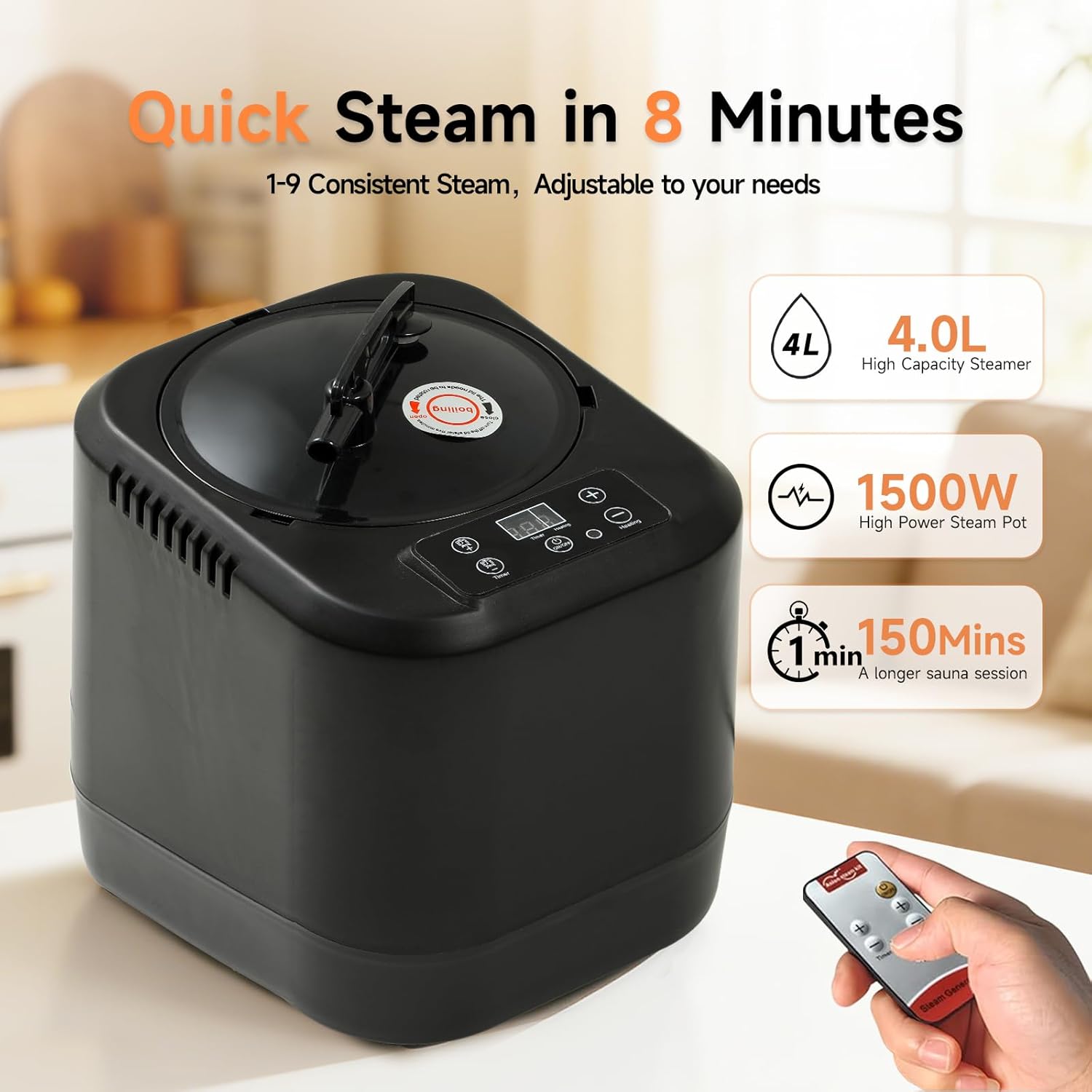 2026 Home Steam Sauna with 4L 1500W Steamer, Full Body Sauna Box for Home, Personal Sauna Steam Sauna Tent at Home Spa, Home Saunas Room for Gym, Pilates, Garage (Silver 4L)