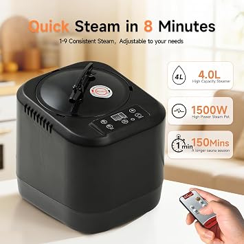 2026 Home Steam Sauna with 4L 1500W Steamer, Full Body Sauna Box for Home, Personal Sauna Steam Sauna Tent at Home Spa, Home Saunas Room for Gym, Pilates, Garage (Silver 4L)