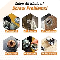 Vista 8 de Nuovoware Juego de extractor de tornillos dañados, 33 piezas mejoradas, kit extractor de tornillos pelados fácil de quitar, juego de removedor