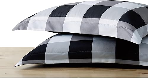 Miniatura 3 de Truly Soft Everyday Juego de funda nórdica individual XL de búfalo a cuadros negros