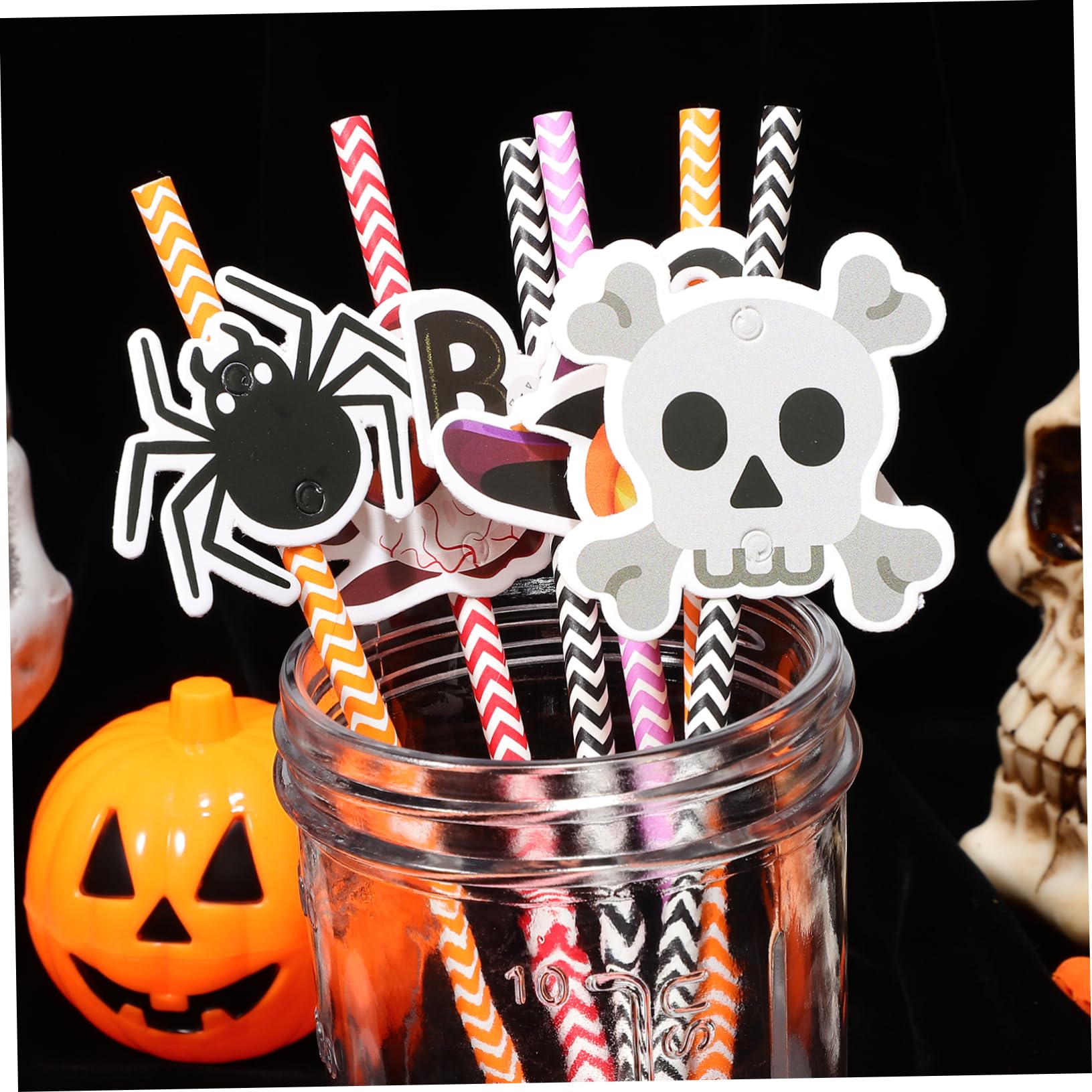 6confezioni Cannucce di Carta da Stampare per Halloween di Cannucce Decorative Strisce Colorate per Feste in Casa e Articoli per Feste