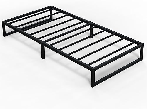 Miniatura 32 de Base de cama Cal King de 10 pulgadas, base de colchón de plataforma de metal resistente con soporte de listones de acero, no necesita somier, fácil