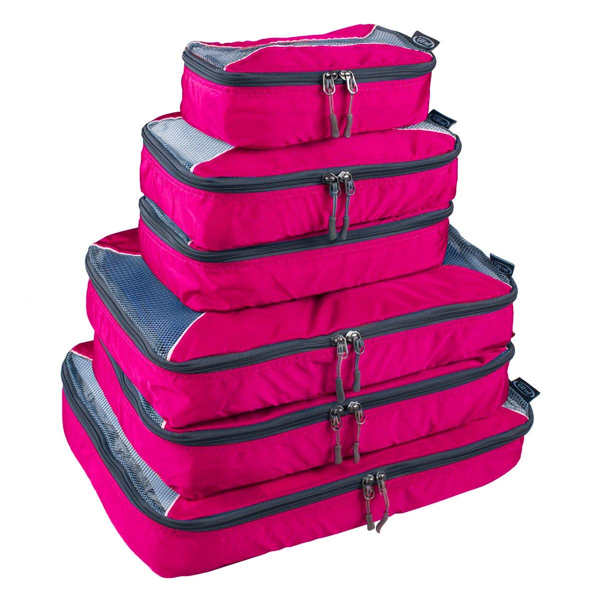 Premium 6 Set Verpakking Kubussen Essentiële Bagage Organizer Tassen Voor Reisaccessoires Rood Met Waszak Reizen Schoen Tas Packing Cubes