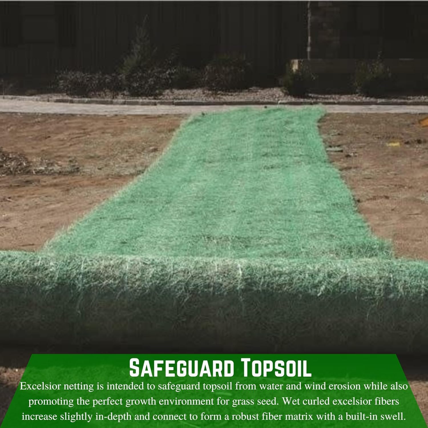 Farm Plastic Supply - American Excelsior QuickGrass Pro - Green Erosion Control Blanket Landscape Roll, Erosion Control Blanket (8' x 112.5')