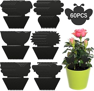 60pcs Fruit Fly Trap, Sticky Fruit Fly and Fungus Gnat Trap, Dual-Sided Fruit Fly Trap Bug Catcher for Protect Plants and Control Indoor Plant Bug, Fly Paper for Flies Mosquitoes Fungus Gnats (black)