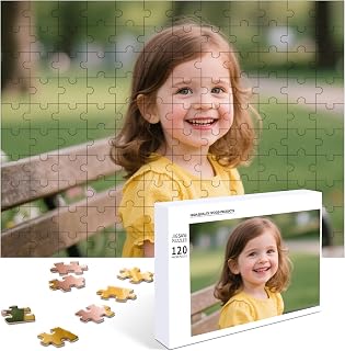 Custom Puzzles from Photo – Personalized Jigsaw Puzzle with Your Picture, 120/200/300/500/1000/1500 Pieces – Custom Puzzle Gift for Family, Couples, Pet, Wedding, Birthday, Christmas (120-Horizontal)