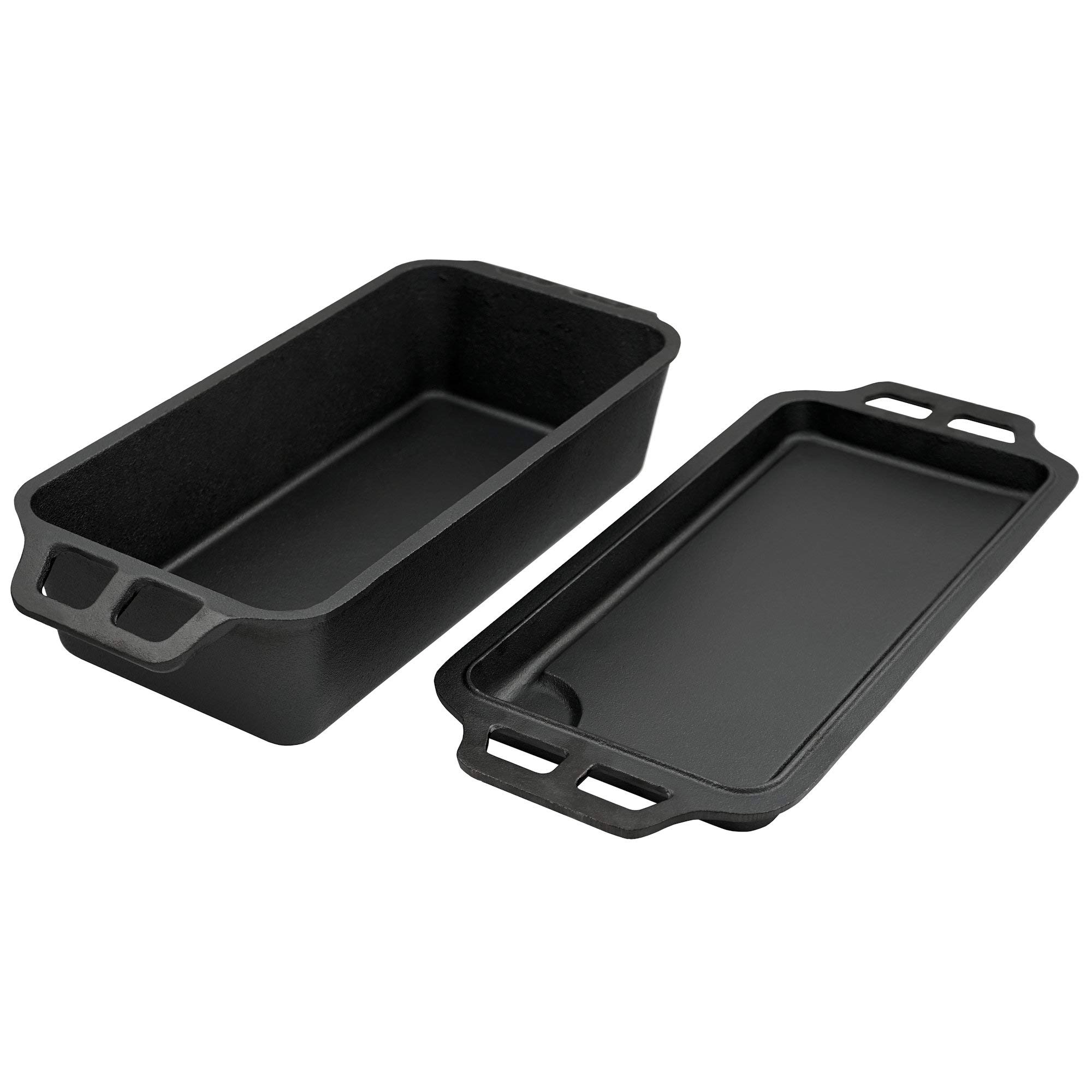 BBQ-Toro Olla Rectangular de Hierro Fundido | 9,4 litros | Curado - pre-Seasoned | Asador con Tapa | Horno Holandés, Dutch Oven