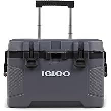 Igloo Trailmate 52Qt Wheeled Cooler, Insulated Hard Shell Ice Chest, Carbonite