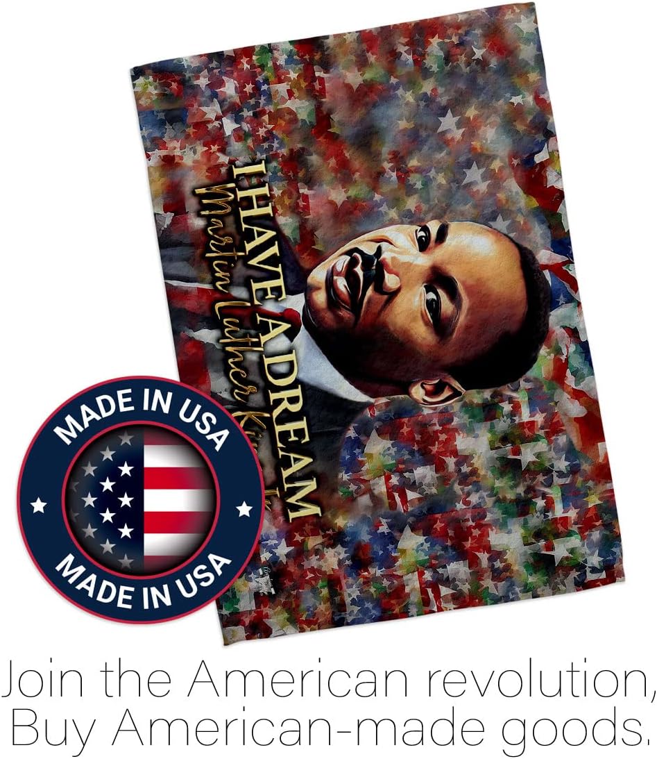 I Have A Dream MLK Indoor Banner Room Wall Art Patio Porch Lawn Garden Flag Outdoor Decorations Tapestry Yard Signs Black History Month African American Heritage Gifts, Made in USA