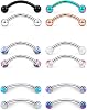 Jenxnjsjo 16g 8/10mm Eyebrow/Rook/Snug/Vertical-Labret/VCH/Snake-Eyes/Anti-Tragus/Cartilage/Daith/Belly-Button/Bridge/Hood/Surface Curved Barbell Piercing Jewelry for Women Men