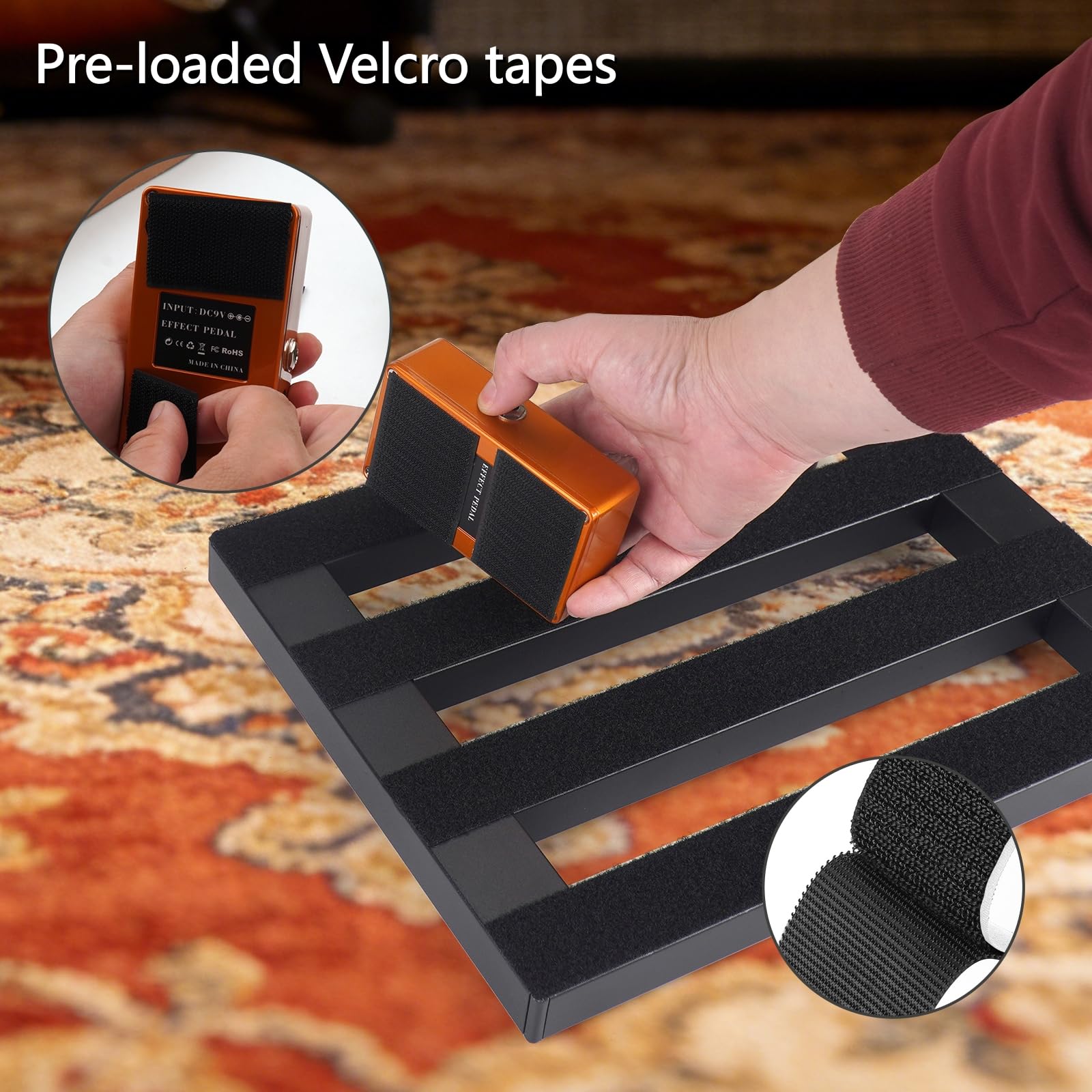 GOKKO Pedaliera per chitarra con alimentatore integrato, 35,6 x 26,9 cm, in alluminio