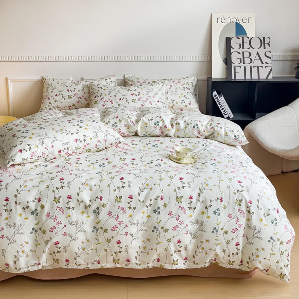 Housse De Couette 240x260 Cm + 2 Taies - Dessin Feuilles D'érable - Réversible - Polycoton - Fermeture éclair - 4