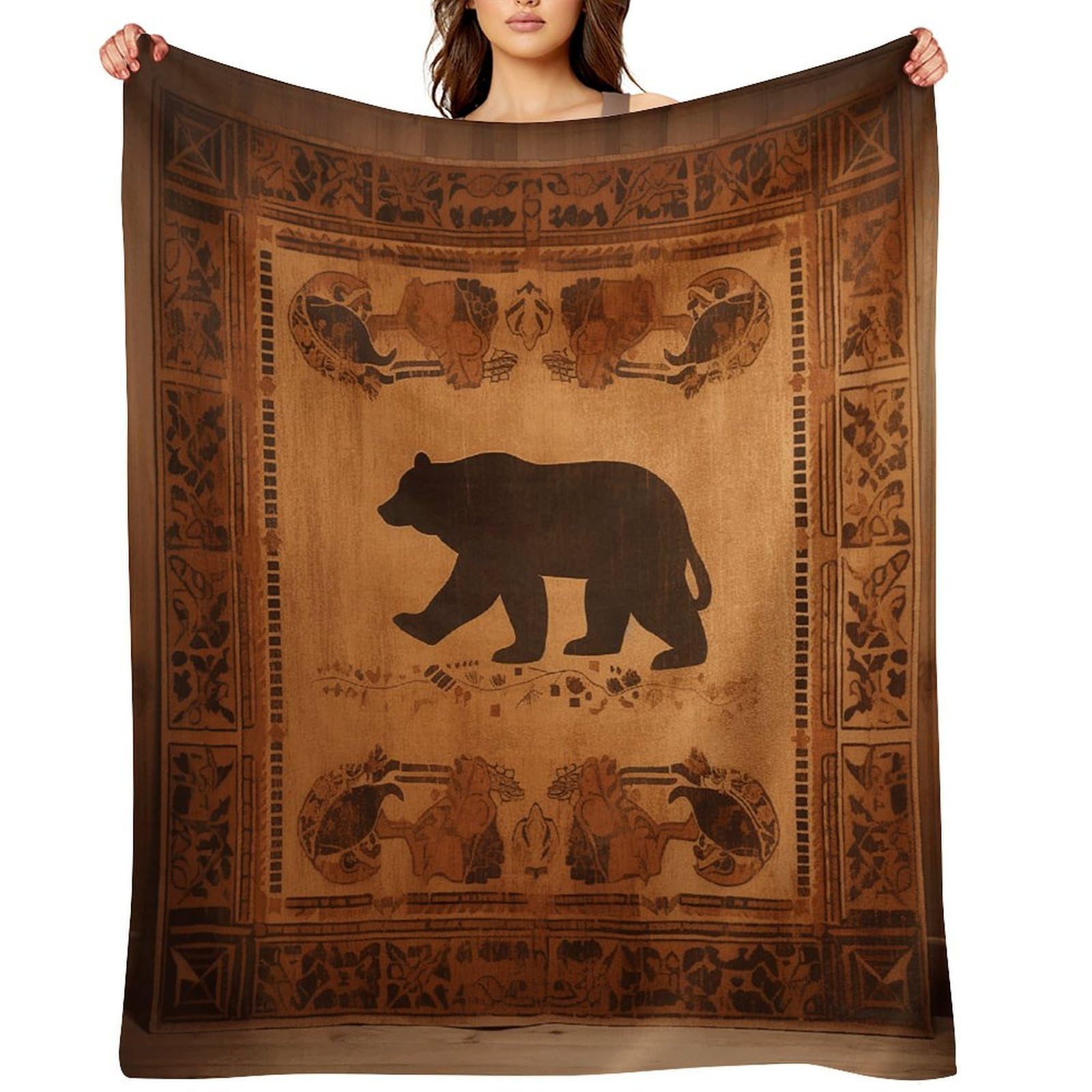 Bear Throw Blanket for Couch and Bed Super Soft Warm Lightweight Throw Blankets Cozy Fuzzy Flannel Blanket Personalized Decorative Blankets for Sofa Decor 60"x80"