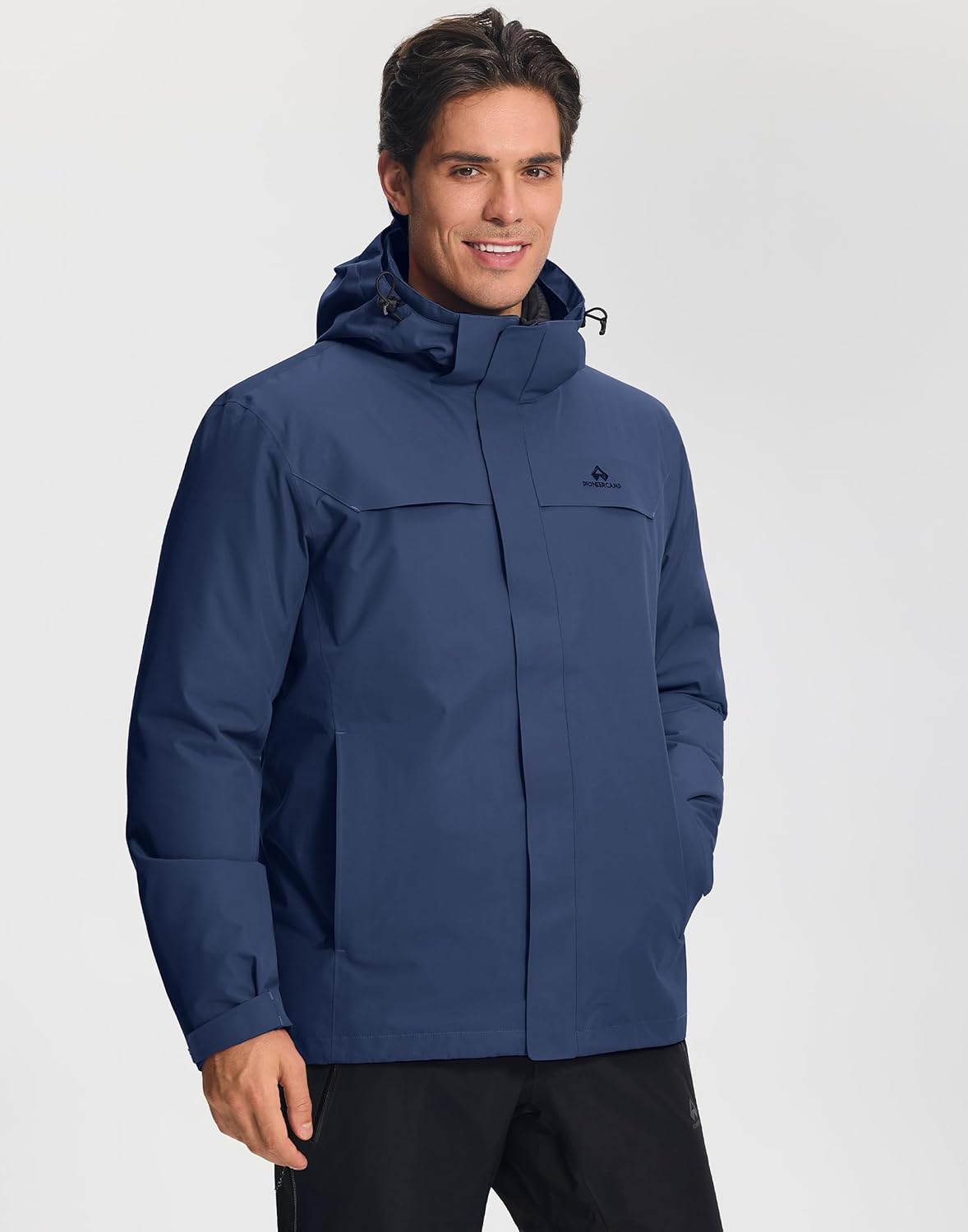 Pioneer Camp Men's 3-in-1 Ski Jacket Waterproof Windproof Winter Insulated Snow Rain Coat Hooded with Thermal Puffer Liner - Image 3