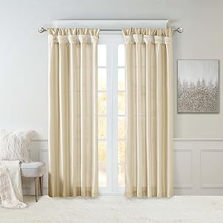 Madison Park Emilia Faux Silk Single Curtain with Privacy Lining, DIY Tw...