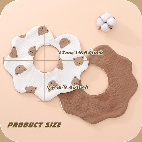 Miniatura 4 de Baberos de muselina para bebé niña niño para babeo y dentición, paquete de 10 amarillo crema,Beige,Azul,Rojo oscuro,Beige claro,Varios