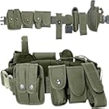 10 in 1 Tactical Duty Belt,Security Military Belt with Pouches,Rig Police Molded Pouches Kit Tactical Security Guard Belt