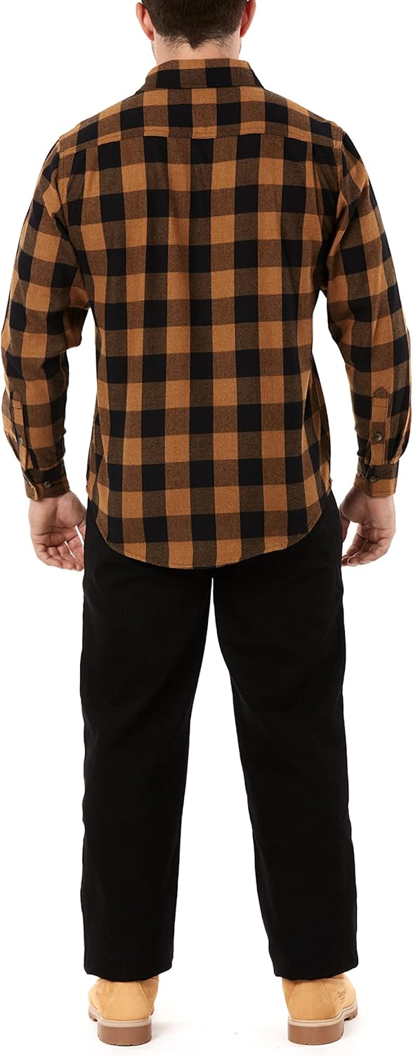 Smith's Workwear Mens Buffalo Two-Pocket Flannel ShirtButton Down Shirt - Image 6