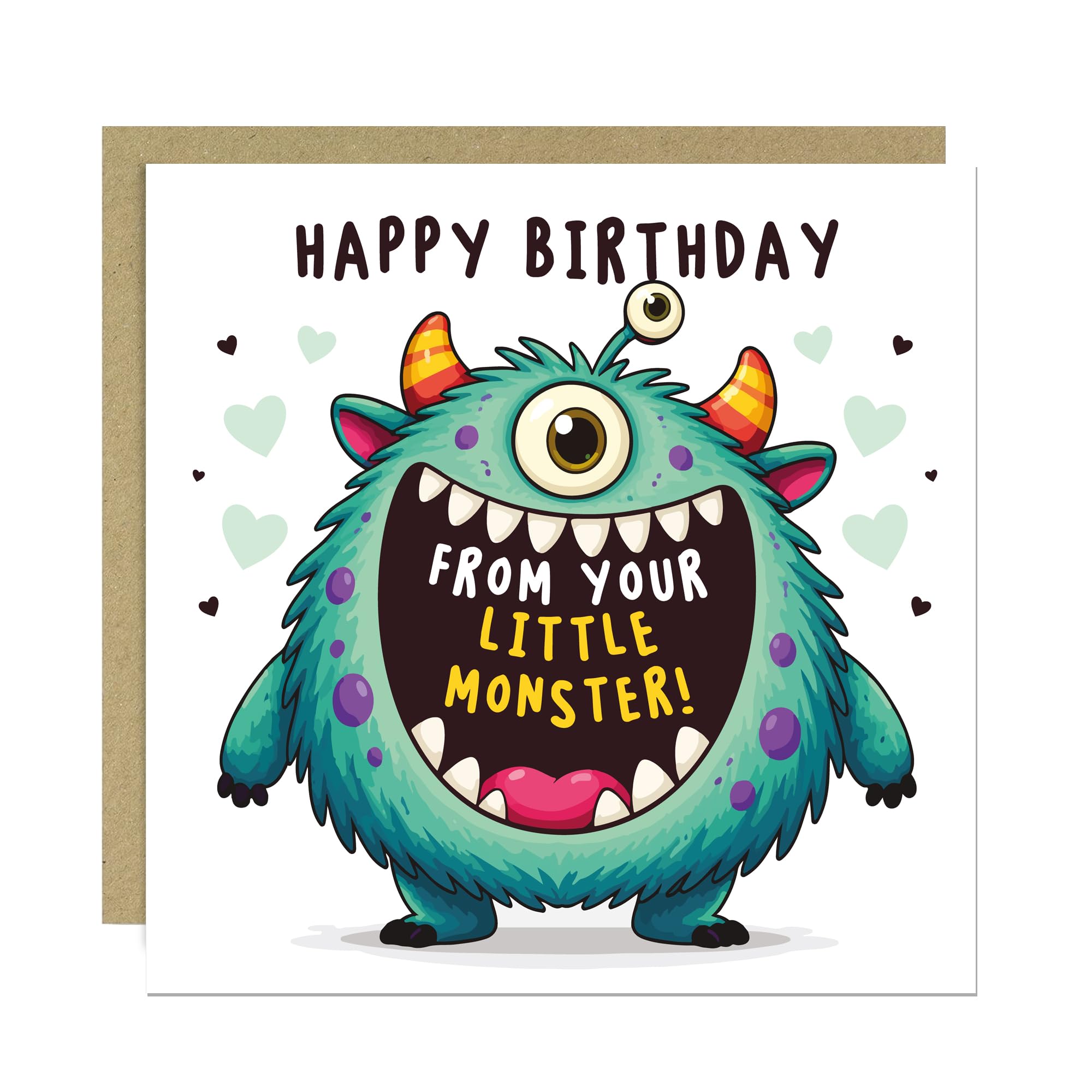 RED OCEAN Funny Birthday Card For Dad From Daughter Son Novelty Mum Birthday Card Humorous Greetings Cards For Mum or Dad 145x145mm With Kraft Envelope