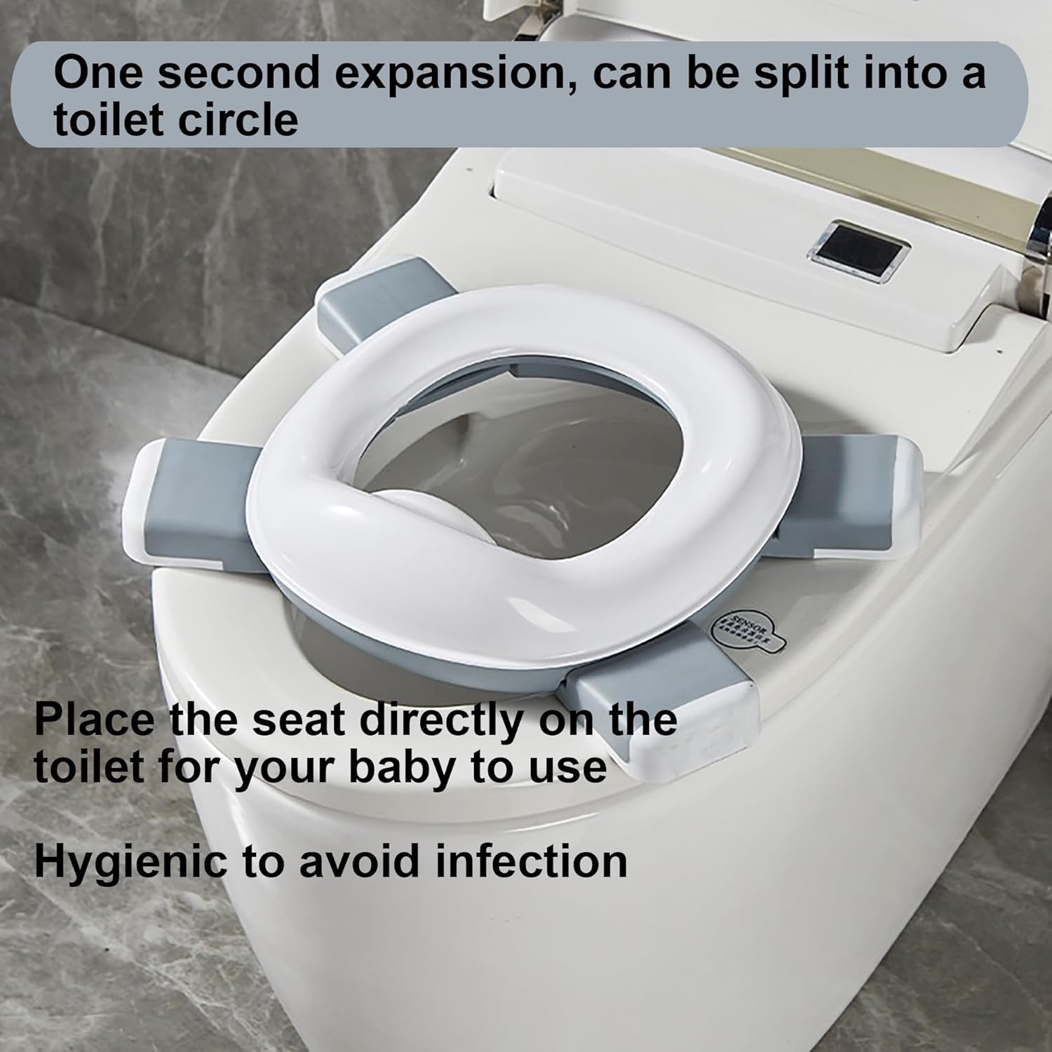 NAJMECHOY Children's Toilet Collapsible Outdoor Travel Potty Baby's Pee Pail Portable Toilet (Gray)