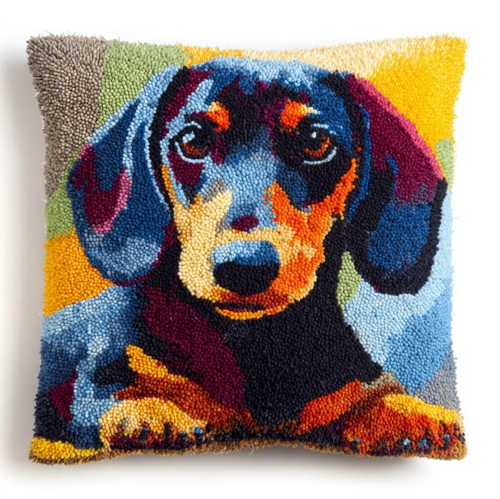 AxiangziK Latch Hook Cushion Kits for Adults,Dachshund