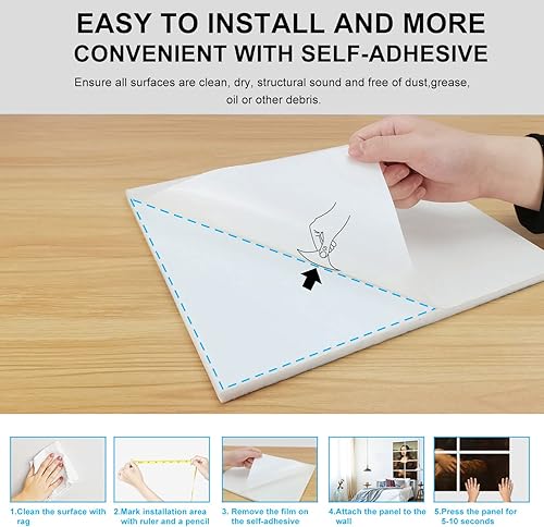 Miniatura 5 de Art Acoustic Panels, 8 Pack Self-Adhesive Large Wall Art Paintings for Wall Decoration, Sound Absorbing Panels for Recording Studio, Living room and